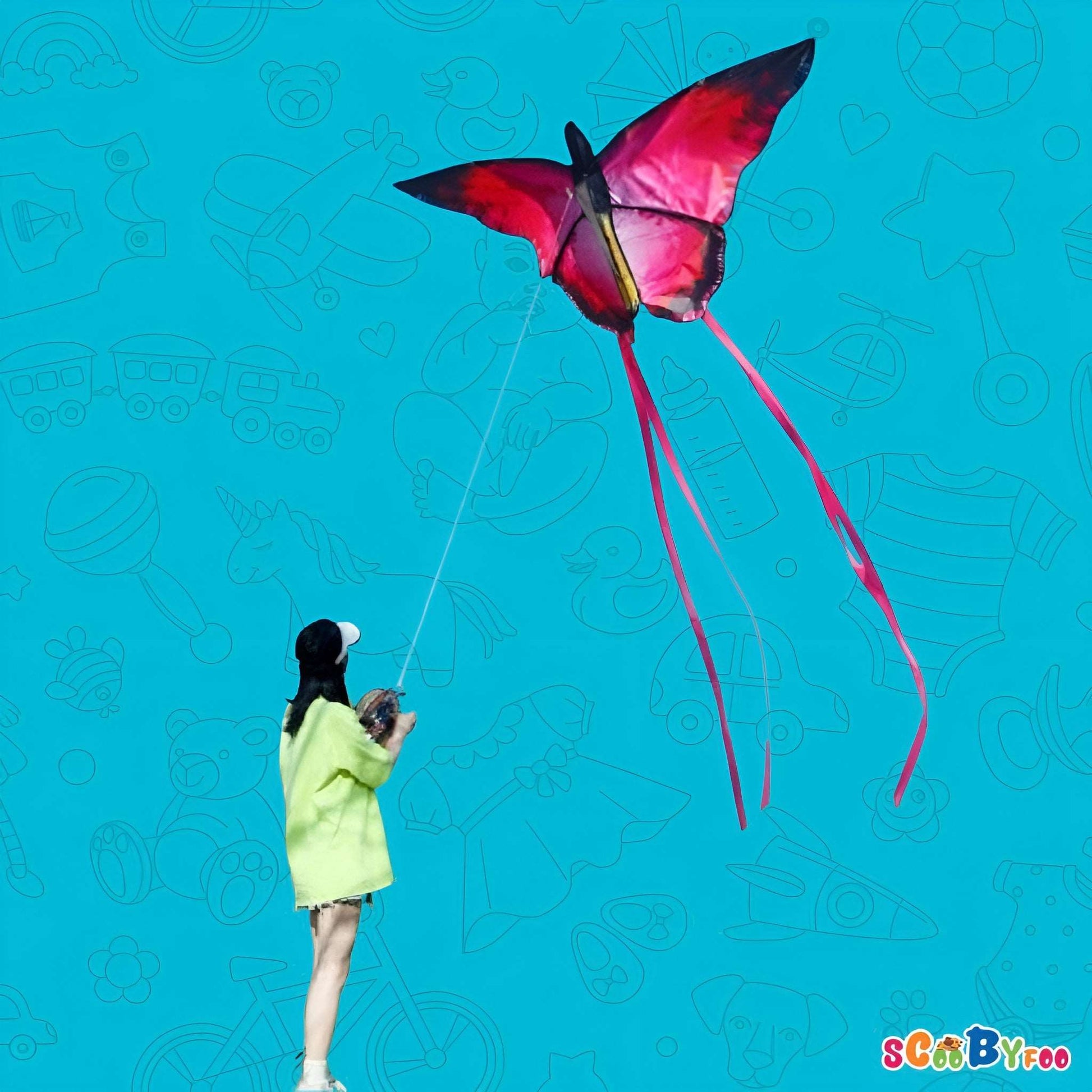 Butterfly Kites Red Crystal